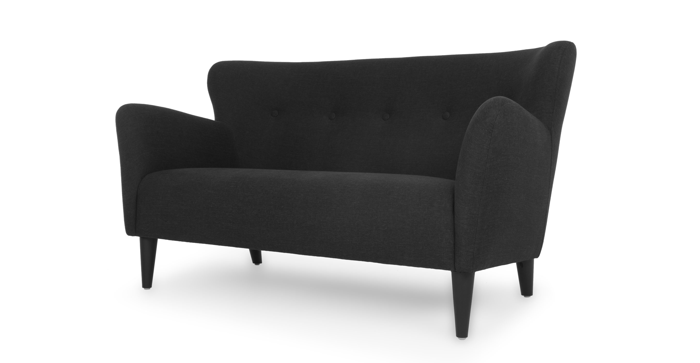 Happy Charcoal Gray Loveseat Loveseats Article Modern, Mid