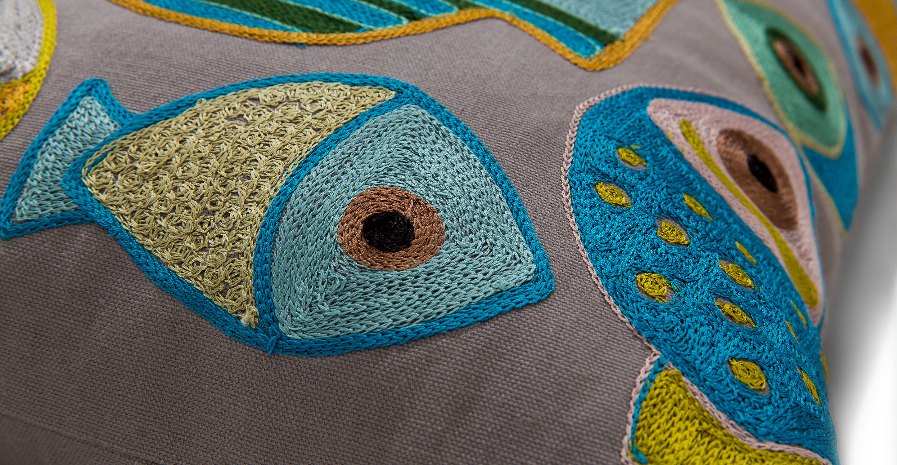 Fashion Fish BlueGreen 16" x 26" Pillow Pillows Article Modern