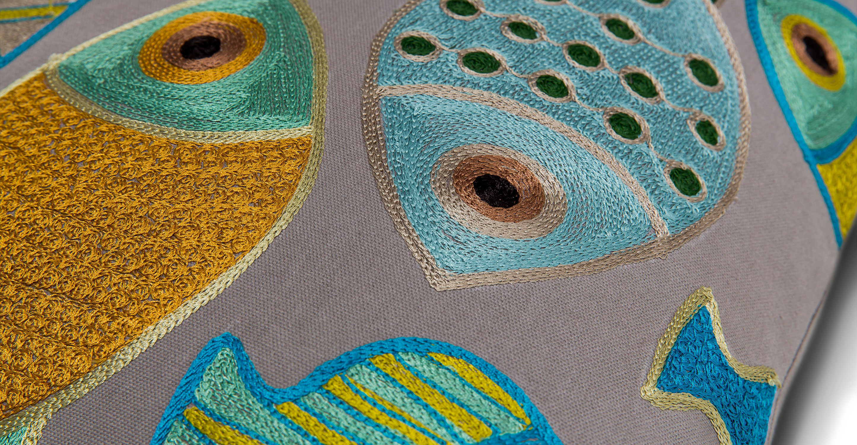 Fashion Fish BlueGreen 16" x 26" Pillow Pillows Article Modern