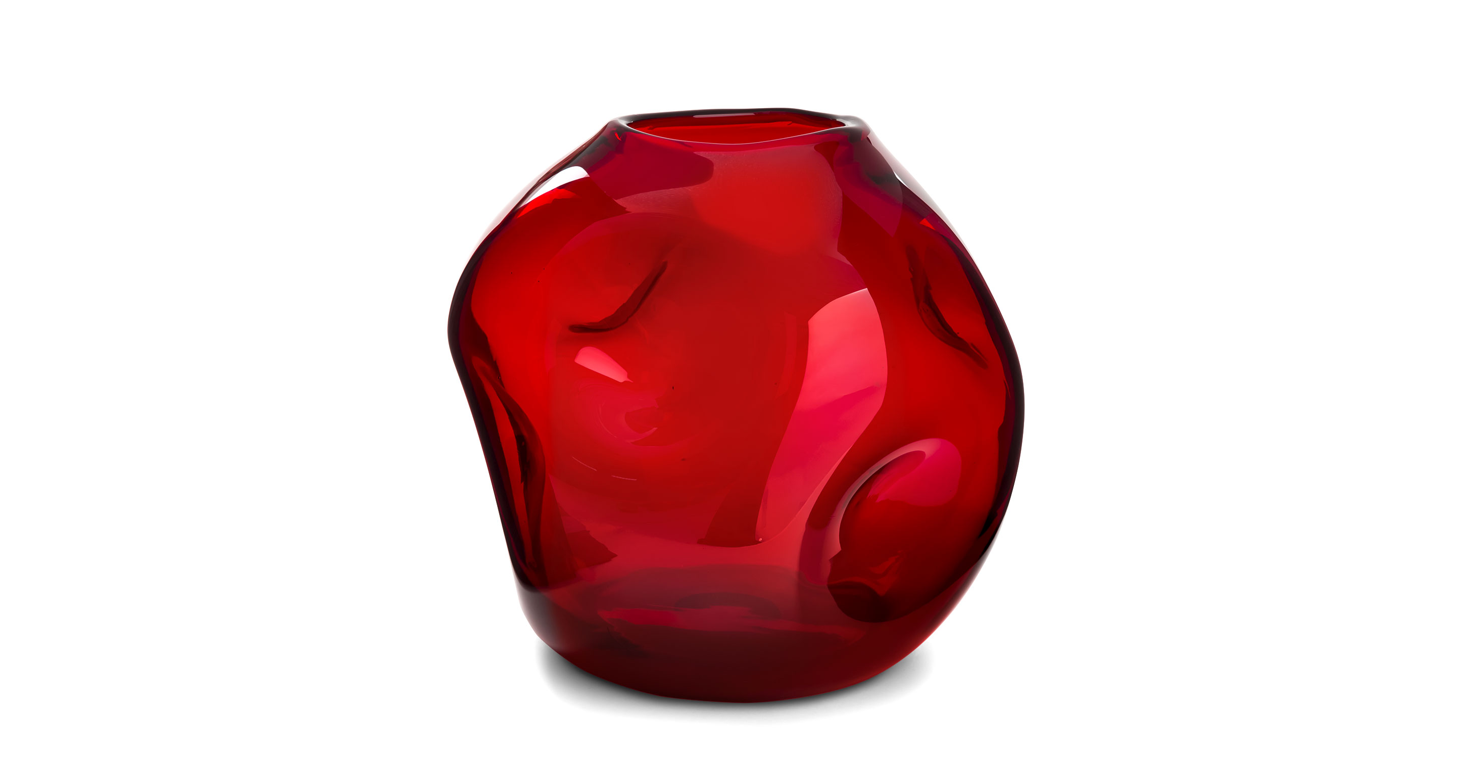 Bubble Ruby Red Vase Vases Article Modern, MidCentury and