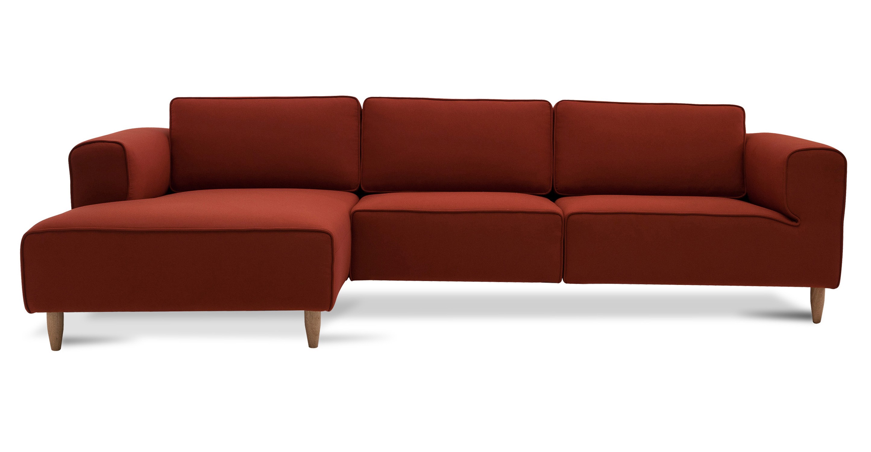 Derby Cinnamon Left Sectional With Chaise Sofas & Ottomans Article