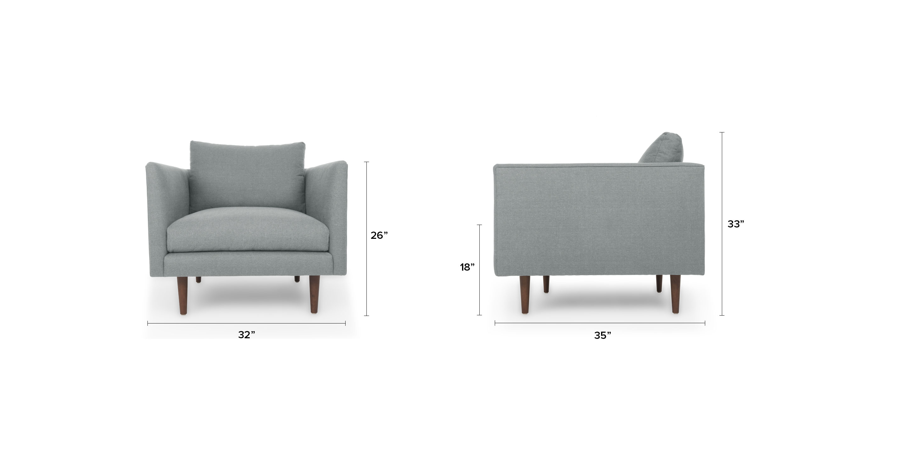 Carl Isle Gray Armchair - Lounge Chairs - Article | Modern, Mid-Century ...