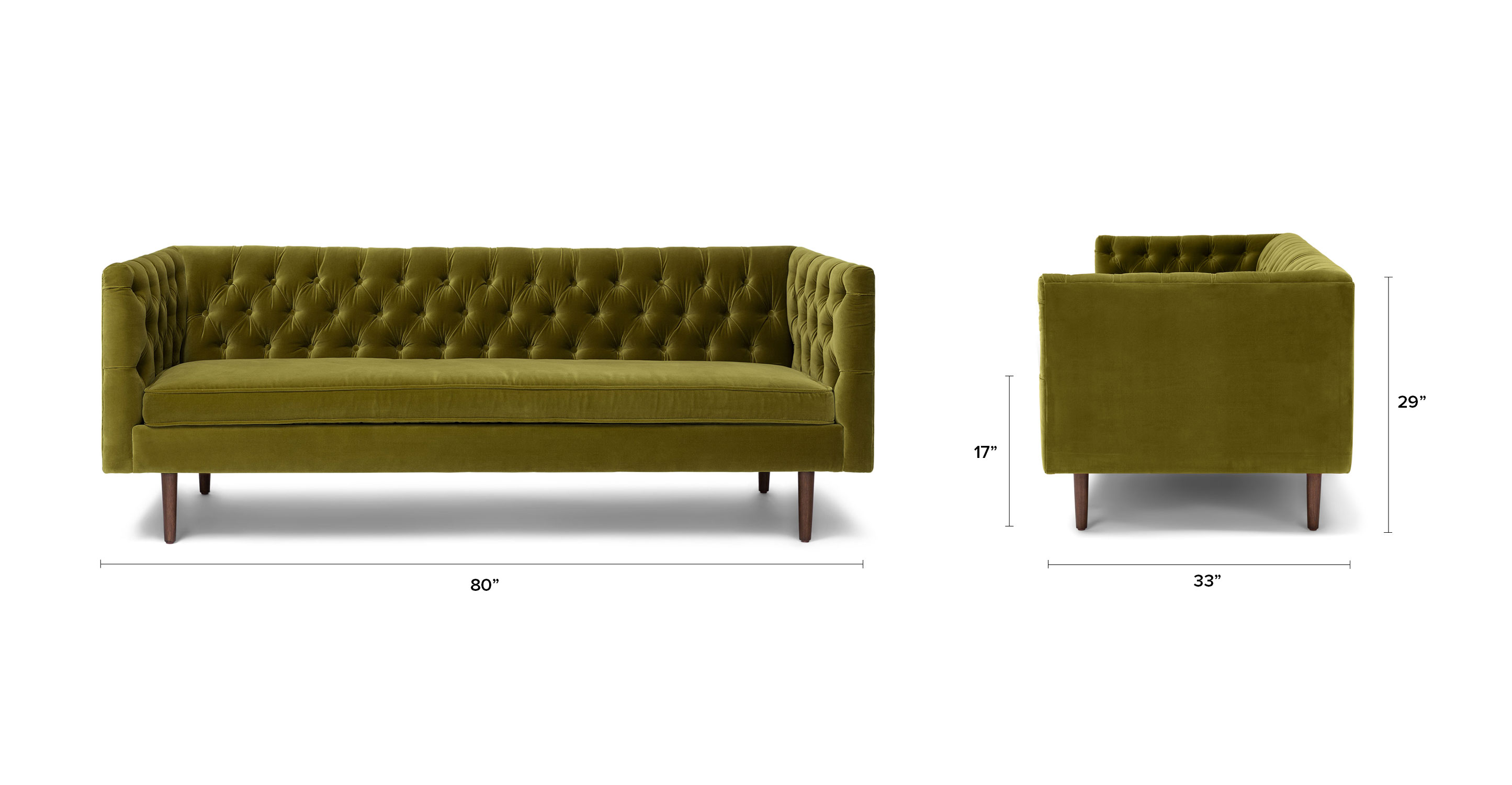 Chester Olive Green Sofa Sofas Article Modern, MidCentury and